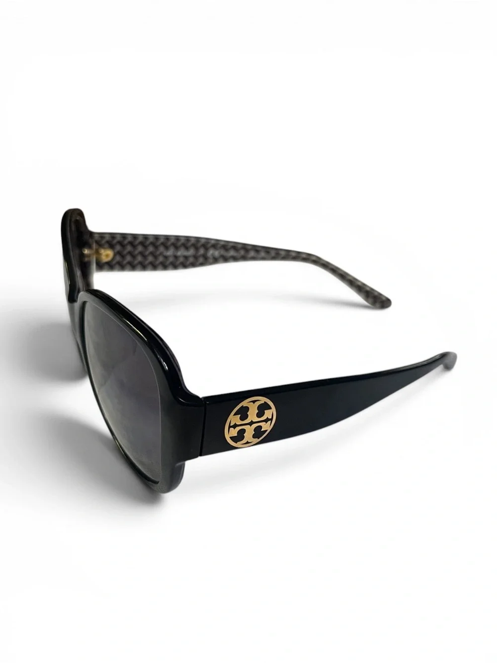 Tory Burch Woman's TY7108 Round Sunglasses Black/Gradient Brown w/Case
